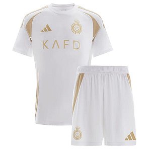 Novo Kit Infantil Al-Nassr 3 Camisa e Short 2024 / 2025 - CRISTIANO RONALDO CR7