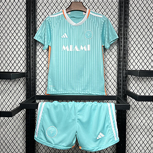 Novo Kit Infantil Inter Miami 3 Camisa e Short  2024 / 2025 - Messi
