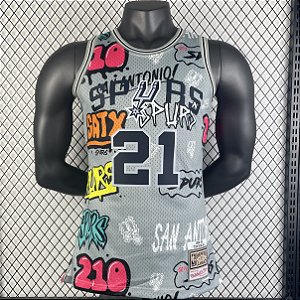 Regata Basquete NBA San Antonio Spurs Duncan 21 Edição Especial Jogador Silk