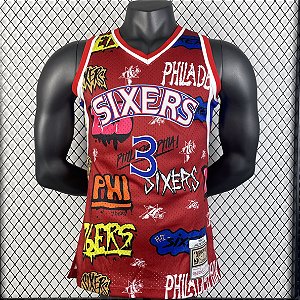 Regata Basquete NBA Philadelphia 76ers Iverson 3 Edição Especial Jogador Silk