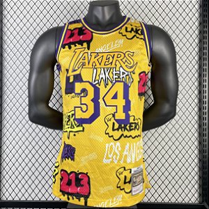 Regata Basquete NBA Los Angeles Lakers Oneal 34 Edição Especial Jogador Silk