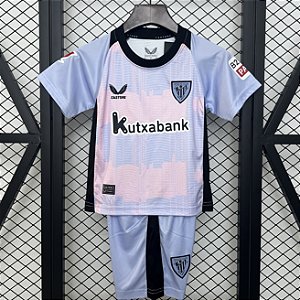 Novo Kit Infantil Athletic Bilbao 3 Camisa e Short  2024 / 2025