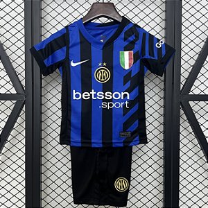 Novo Kit Infantil Inter De Milão 1 Camisa e Short  2024 / 2025