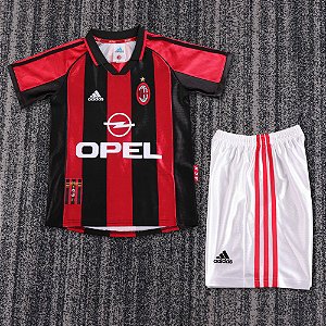 Kit Infantil Milan 1 Retrô Camisa e Short 1998 / 1999