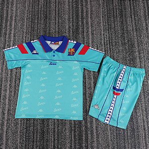 Kit Infantil Barcelona 2 Retrô Camisa e Short 1992 / 1995