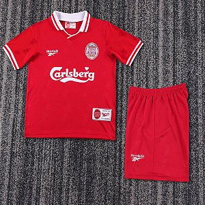 Kit Infantil Liverpool 1 Retrô Camisa e Short 1996 / 1997