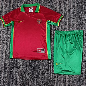 Kit Infantil Portugal 1 Retrô Camisa e Short 1998