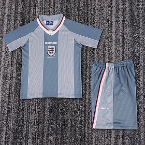 Kit Infantil Inglaterra 2 Retrô Camisa e Short 1996