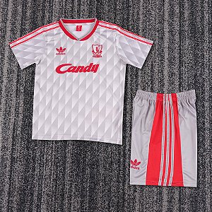 Kit Infantil Liverpool 2 Retrô Camisa e Short 1989 / 1991