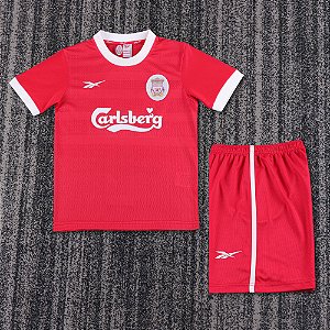 Kit Infantil Liverpool 1 Retrô Camisa e Short 1997 / 1998