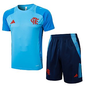 Novo Conjunto Flamengo Azul Claro Treino Masculino 2025 / 2026