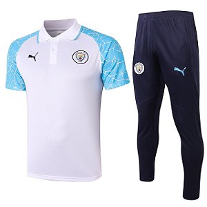 Conjunto Manchester City Viagem Camisa Polo e Calça 2021