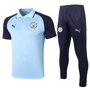 Conjunto Manchester City Viagem Camisa Polo e Calça 2 2021