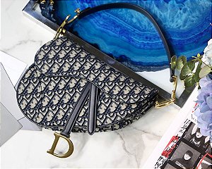 saddle bolsa blue dior oblique jacquard