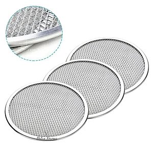 Tela Para Pizza 25 cm Redonda Em Alumínio Reforçado Kit 3 Peças