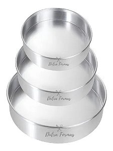 Formas De Bolo Assadeiras Redonda 5 cm Altura Kit 3 Peças 10 15 e 20