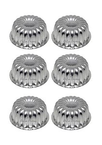 Forma Mini Bolo Vulcão Pudim Decorada Gomada N2 9x4 6 Peças