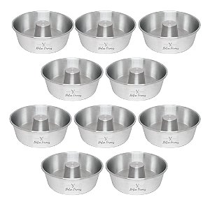 Forma De Pudim Bolo Suíça Com Furo 22x8 Redonda Kit 10 Peças