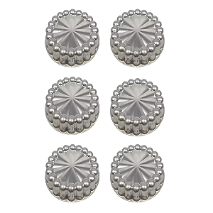 Kit 06 Mini Formas Charlotte Decorada 9x3 cm Bolo Pudim Doce