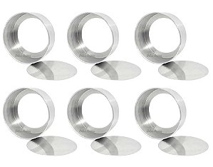 Forma de Bolo Fundo Falso Removível Redonda 20x10 Kit 6 Peças
