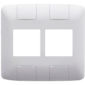 Placa Branca 02 Seções + 02 Seções  Modular 4x4 Linha Aria - Tramontina