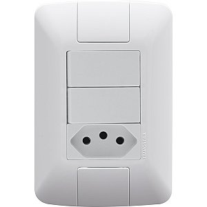 Interruptor 02 Teclas + Tomada 20A 4x2 Tramontina Aria