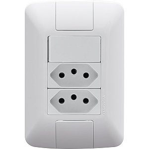 Interruptor simples + 2 Tomadas 20A 4x2 Tramontina Aria
