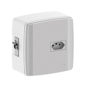 Quadro de Distribuição Sobrepor em PVC com Tomada ABNT 25A Acompanha Disjuntor - Ilumi