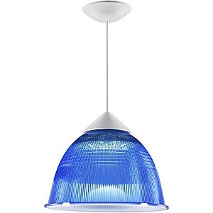 Pendente Prismático Led 12" 20W Azul/Branco - Ventisol