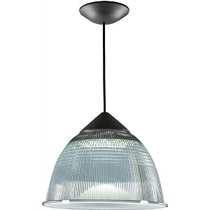 Pendente Prismático Led 12" 20W Fumê/Preto - Ventisol