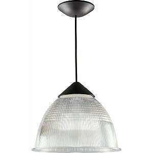Pendente Prismático Led 12" Transparente/Preto 20W - Ventisol
