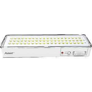 Luminária Emergência LED 4W 60 Leds Luz Branca 6000K  Bivolt Branca - Avant