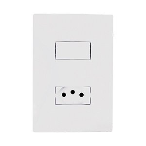 Conjunto Embutir Modular 1 Tecla + 1 Tomada I9 1 Secao Simples + Tom. 10a Ilumi