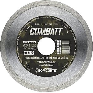 Disco Diamantado Ceramic 4.3/8 Liso Bomcorte Kit com 3