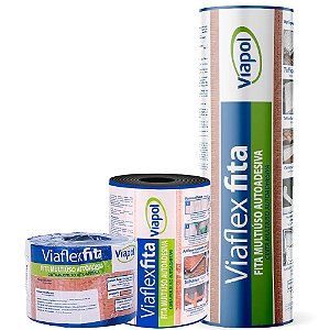 Fita Asfáltica Viapol Cor de Telha para Reparos Discretos 20 a 45cm 10m Vedação Perfeita