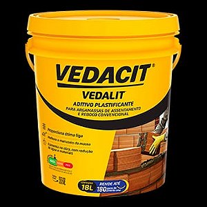 Aditivo Plastificante Vedacit Para Argamassa Substitui o Cal Vedalit 18L e 3,6L