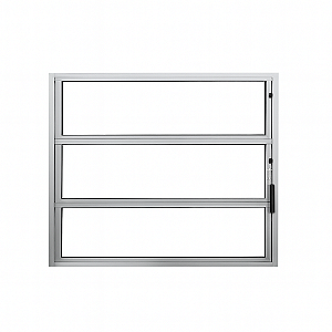 Basculante Alumínio Branco 40x60 Vidro Boreal | 3 Módulos Quality