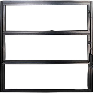 Basculante Alumínio Preto 60x60 Vidro Boreal | 3 Módulos Quality