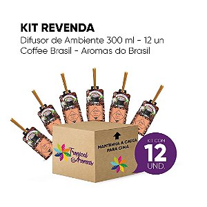 Kit Revenda Difusor Coffee Brasil 300 ml - 12 UN