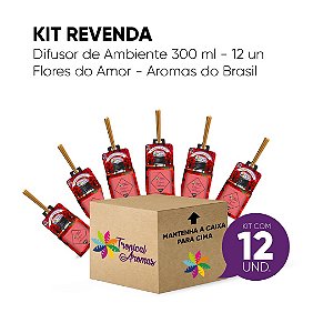 Kit Revenda Difusor Flores Do Amor 300 ml -12 UN