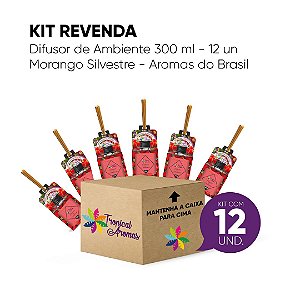 Kit Revenda Difusor Morango Silvestre 300 ml -12 UN