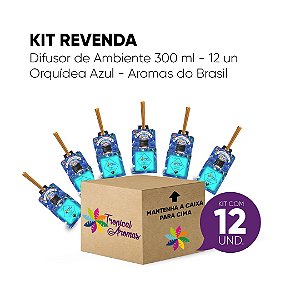 Kit Revenda Difusor Orquídea Azul 300 ml - 12 UN