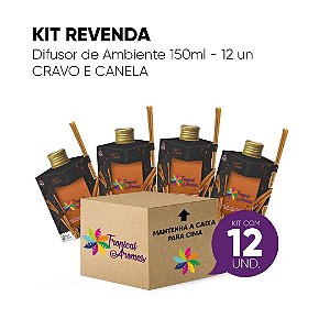 Kit Revenda Difusor De Ambiente Cravo E Canela 150ml – 12 UN