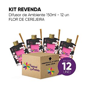 Kit Revenda Difusor De Ambiente Flor De Cerejeira 150ml - 12 UN