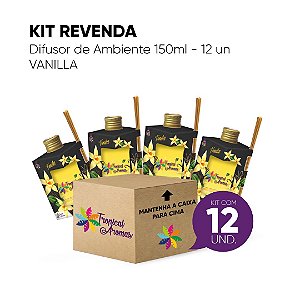Kit Revenda Difusor De Ambiente Vanilla 150ml - 12 UN