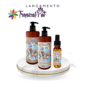 Kit Banho para Pet Macho Shampoo+Condicionador+ Perfume - Tropical Pet