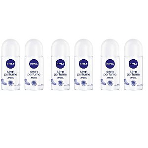 Desodorante Nivea Roll On Fem Sensitiv&pur kit c/6 un