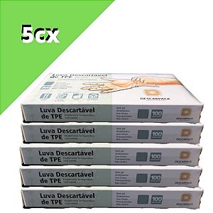 Luva Procedimento Vinilflex TPE Descarpack 5 cx c/100 un
