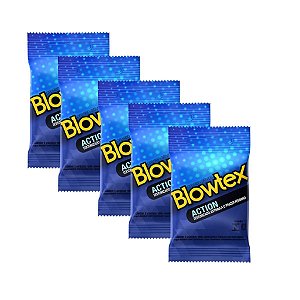 Preservativo Blowtex Action Texturizado C/3Un-  kit Com 5 pc