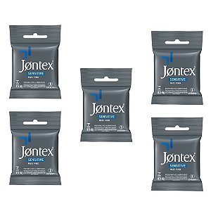 Preservativo Jontex Sensitive Com 3 Un Kit C/5 Pacotes